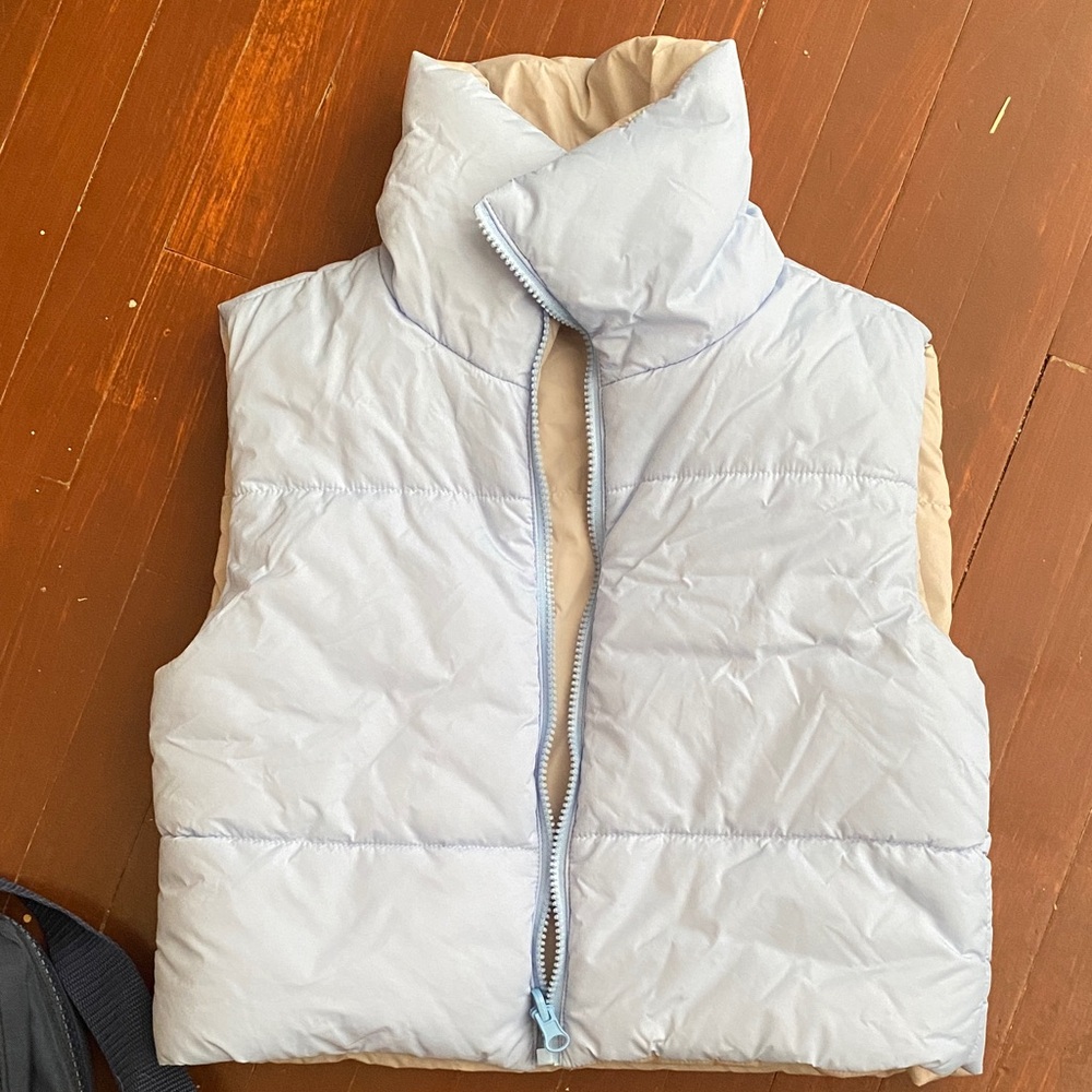 SHEIN Petite XXS Light Gray Quilted Vest